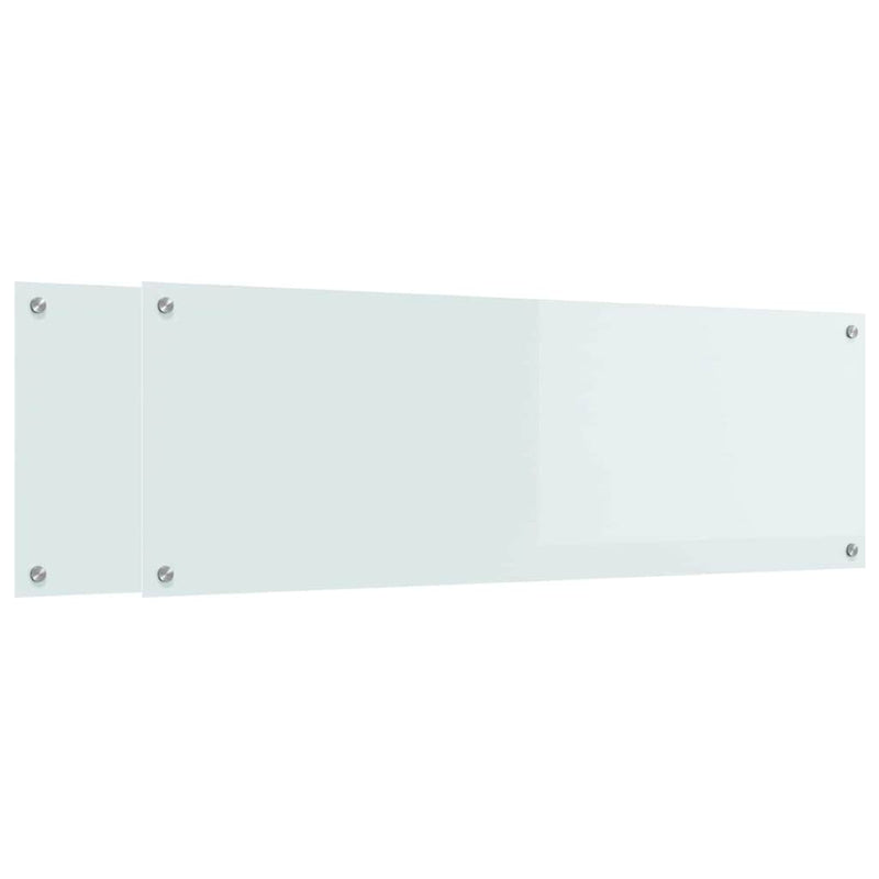 Afbeelding laden in galerijviewer, Vidaxl keuken spatscherm 2 pcs wit 120 x 40 cm gehard glas

