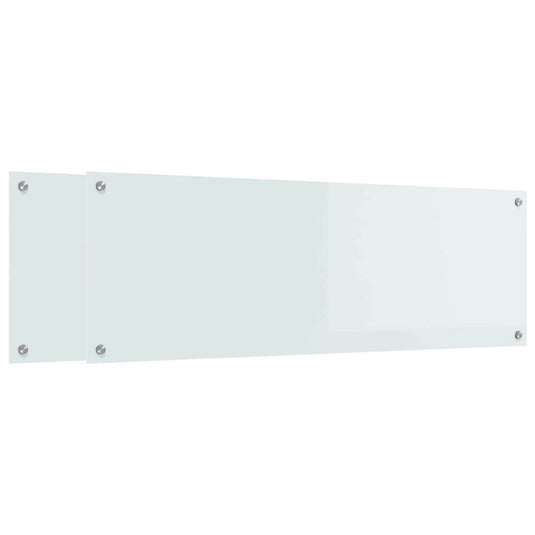 Vidaxl keuken spatscherm 2 pcs wit 120 x 40 cm gehard glas