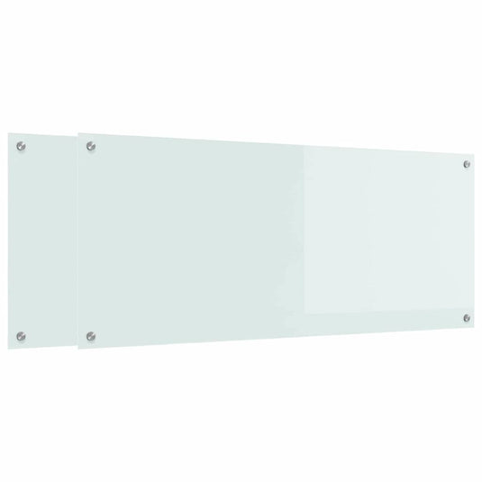 Vidaxl keuken spatscherm 2 pcs wit 120 x 50 cm gehard glas