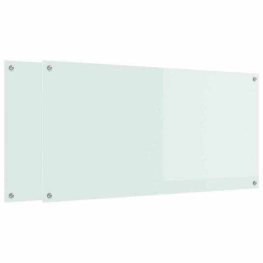 Vidaxl keuken spatscherm 2 pcs wit 120 x 60 cm gehard glas