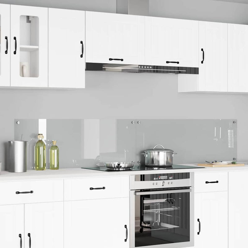 Afbeelding laden in galerijviewer, Vidaxl keuken spatscherm 2 pcs doorzichtig 110 x 40 cm gehard glas
