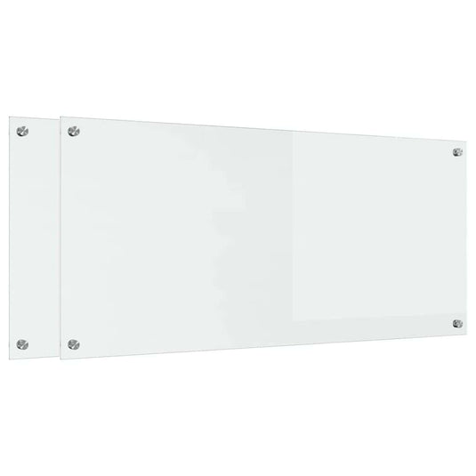 Vidaxl keuken spatscherm 2 pcs doorzichtig 110 x 50 cm gehard glas