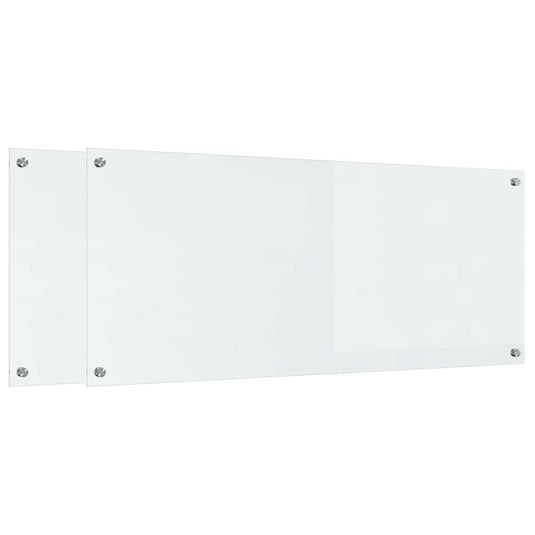 Vidaxl keuken spatscherm 2 pcs doorzichtig 120 x 50 cm gehard glas