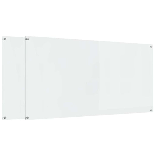 Vidaxl keuken spatscherm 2 pcs doorzichtig 120 x 60 cm gehard glas