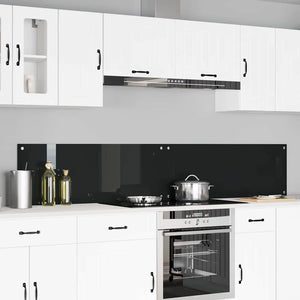 Vidaxl keuken spatscherm 2 pcs zwart 110 x 40 cm gehard glas