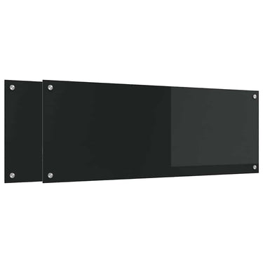 Vidaxl keuken spatscherm 2 pcs zwart 110 x 40 cm gehard glas