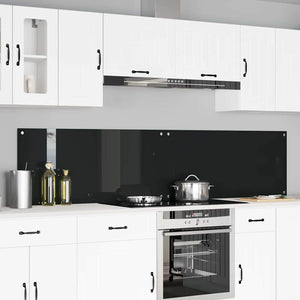 Vidaxl keuken spatscherm 2 pcs zwart 110 x 50 cm gehard glas