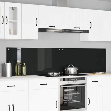 Vidaxl keuken spatscherm 2 pcs zwart 110 x 50 cm gehard glas
