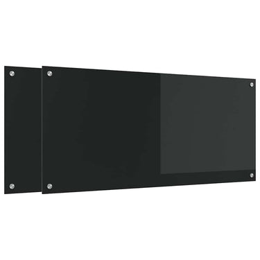 Vidaxl keuken spatscherm 2 pcs zwart 110 x 50 cm gehard glas