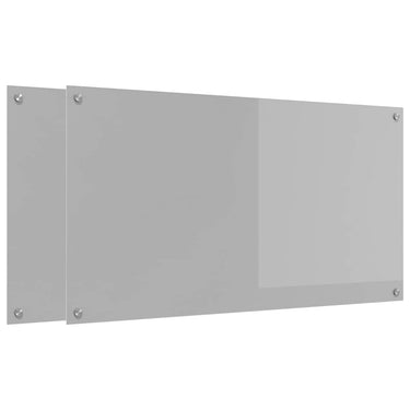 Vidaxl keuken spatscherm 2 pcs lichtgrijs 110 x 60 cm gehard glas