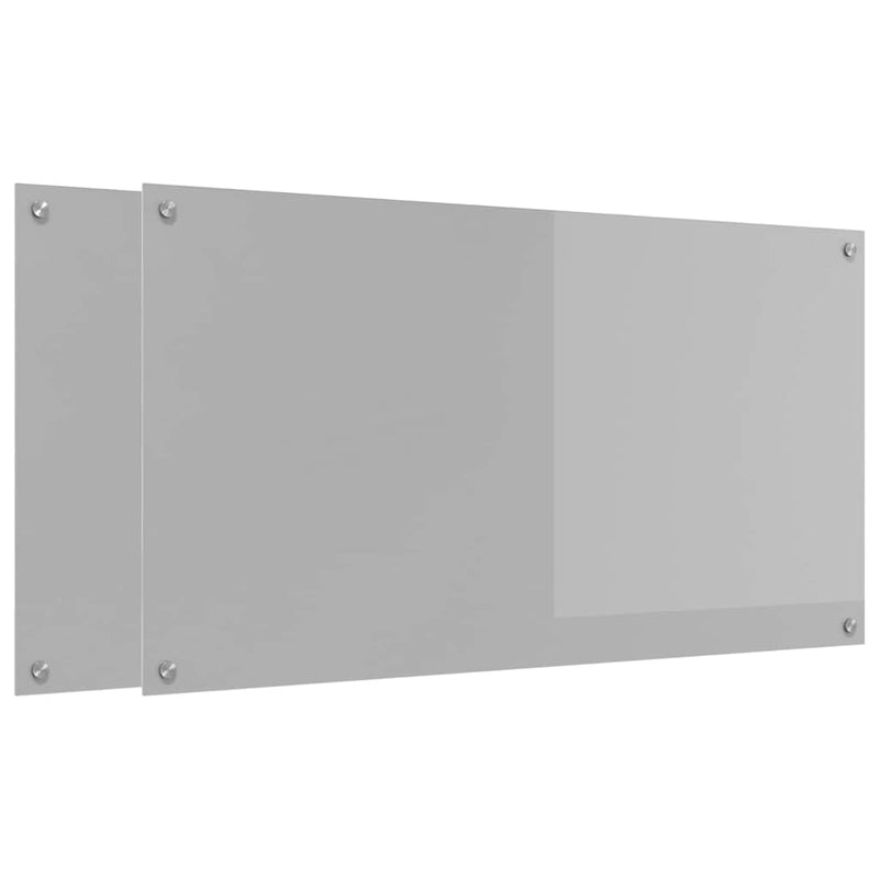 Afbeelding laden in galerijviewer, Vidaxl keuken spatscherm 2 pcs lichtgrijs 110 x 60 cm gehard glas
