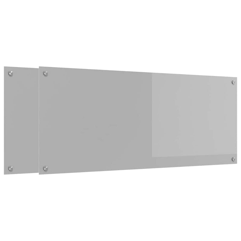 Afbeelding laden in galerijviewer, Vidaxl keuken spatscherm 2 pcs lichtgrijs 120 x 50 cm gehard glas
