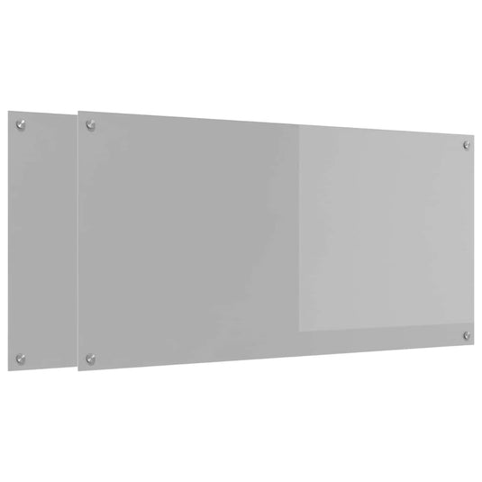 Vidaxl keuken spatscherm 2 pcs lichtgrijs 120 x 60 cm gehard glas