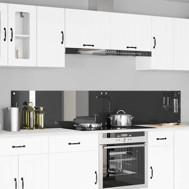 Afbeelding laden in galerijviewer, Vidaxl keuken spatscherm 2 pcs donkergrijs 110 x 40 cm gehard glas
