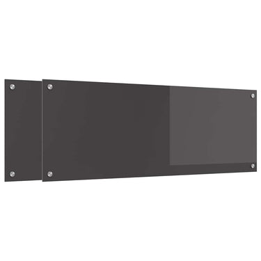 Vidaxl keuken spatscherm 2 pcs donkergrijs 110 x 40 cm gehard glas