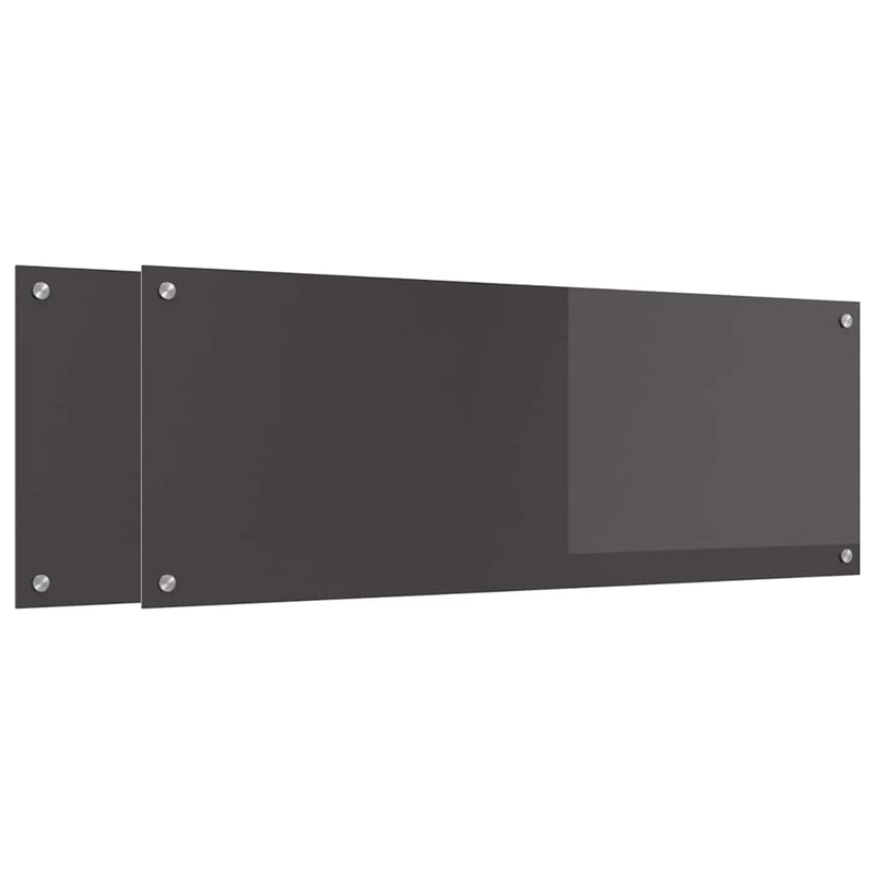 Afbeelding laden in galerijviewer, Vidaxl keuken spatscherm 2 pcs donkergrijs 110 x 40 cm gehard glas
