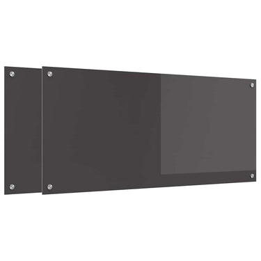 Vidaxl keuken spatscherm 2 pcs donkergrijs 110 x 50 cm gehard glas