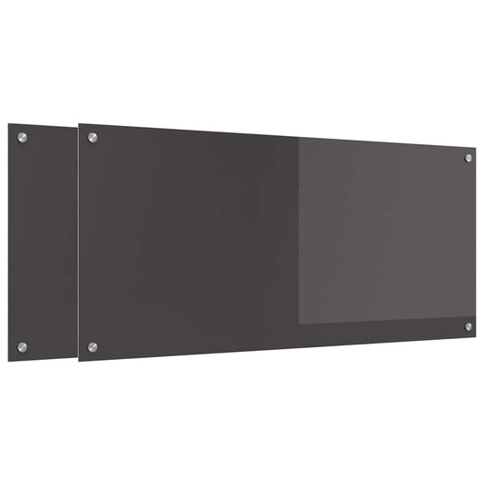 Vidaxl keuken spatscherm 2 pcs donkergrijs 110 x 50 cm gehard glas