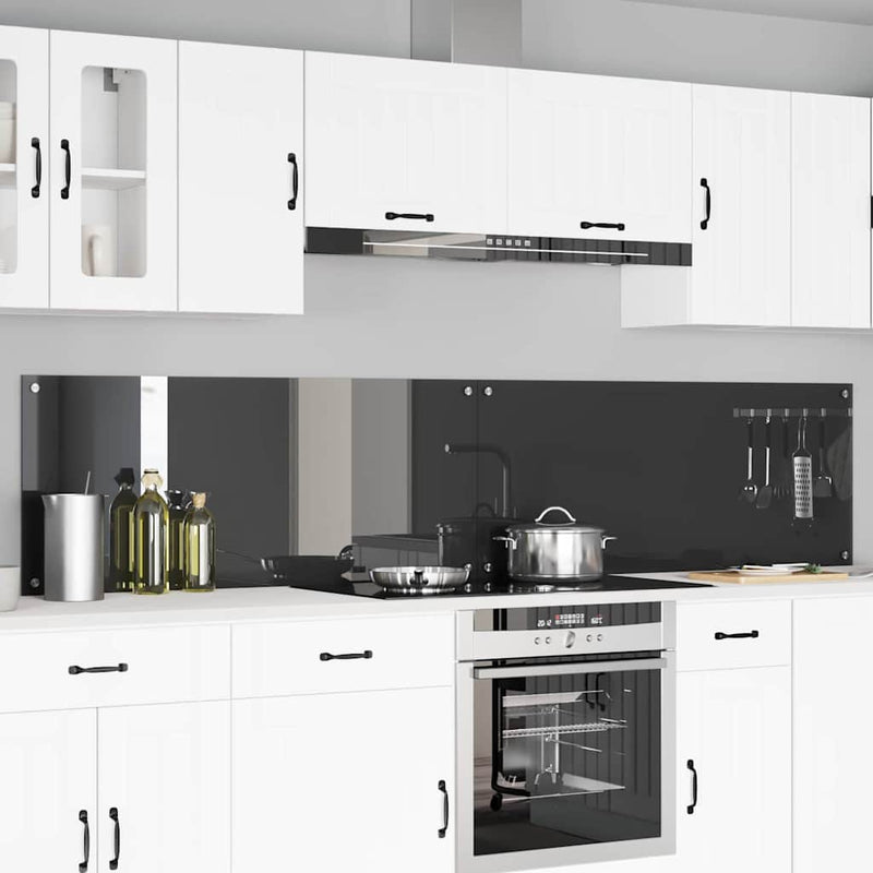 Afbeelding laden in galerijviewer, Vidaxl keuken spatscherm 2 pcs donkergrijs 120 x 50 cm gehard glas
