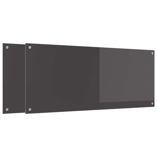 Vidaxl keuken spatscherm 2 pcs donkergrijs 120 x 50 cm gehard glas