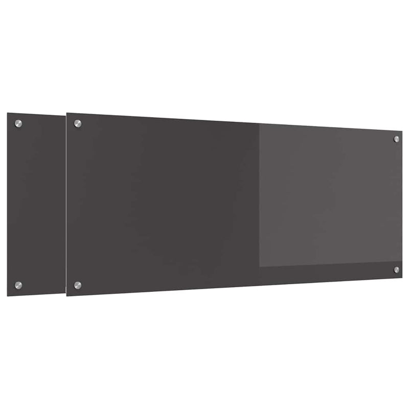 Afbeelding laden in galerijviewer, Vidaxl keuken spatscherm 2 pcs donkergrijs 120 x 50 cm gehard glas
