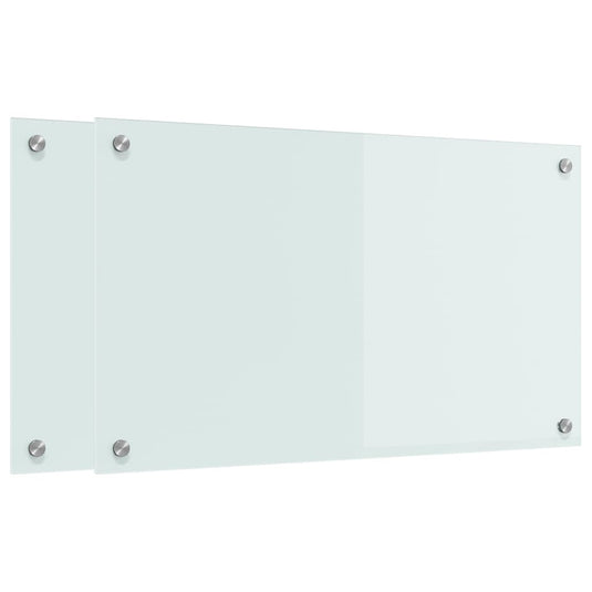 Vidaxl keuken achterwand 2 pcs wit 70 x 40 cm gehard glas