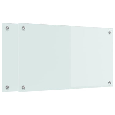 Vidaxl keuken achterwand 2 pcs wit 70 x 40 cm gehard glas