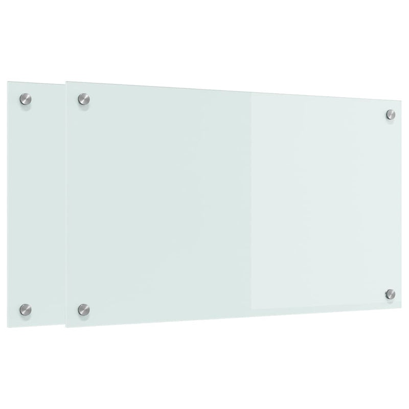 Afbeelding laden in galerijviewer, Vidaxl keuken achterwand 2 pcs wit 70 x 40 cm gehard glas
