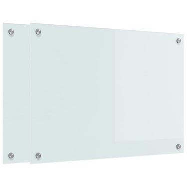Vidaxl keuken achterwand 2 pcs wit 70 x 50 cm gehard glas