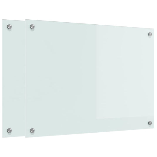 Vidaxl keuken achterwand 2 pcs wit 70 x 50 cm gehard glas