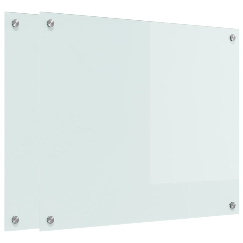 Afbeelding laden in galerijviewer, Vidaxl keuken achterwand 2 pcs wit 70 x 60 cm gehard glas

