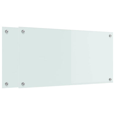 Vidaxl keuken achterwand 2 pcs wit 80 x 40 cm gehard glas