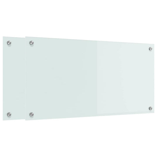 Vidaxl keuken achterwand 2 pcs wit 80 x 40 cm gehard glas