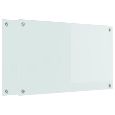 Vidaxl keuken achterwand 2 pcs wit 80 x 50 cm gehard glas