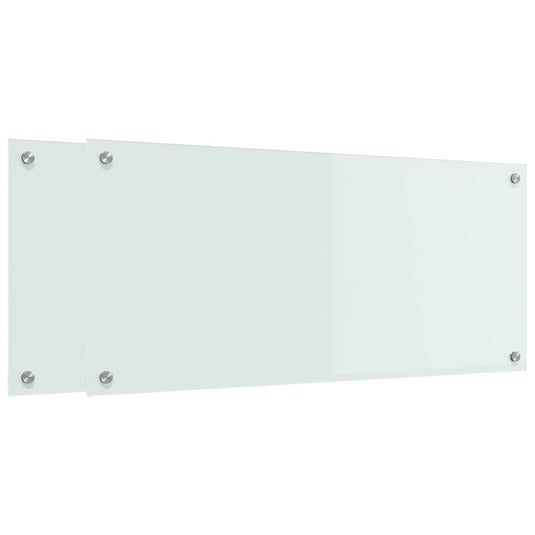 Vidaxl keuken achterwand 2 pcs wit 90 x 40 cm gehard glas