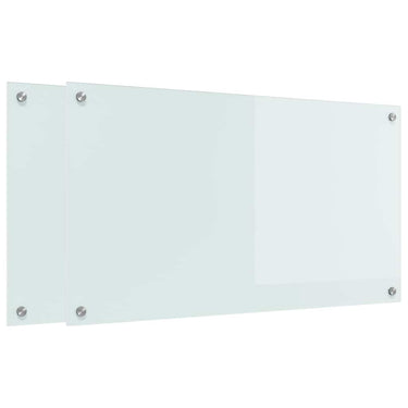 Vidaxl keuken achterwand 2 pcs wit 90 x 50 cm gehard glas