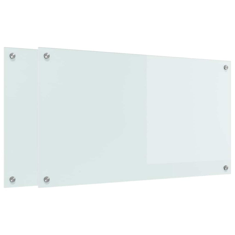 Afbeelding laden in galerijviewer, Vidaxl keuken achterwand 2 pcs wit 90 x 50 cm gehard glas
