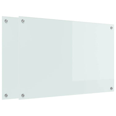 Vidaxl keuken achterwand 2 pcs wit 90 x 60 cm gehard glas