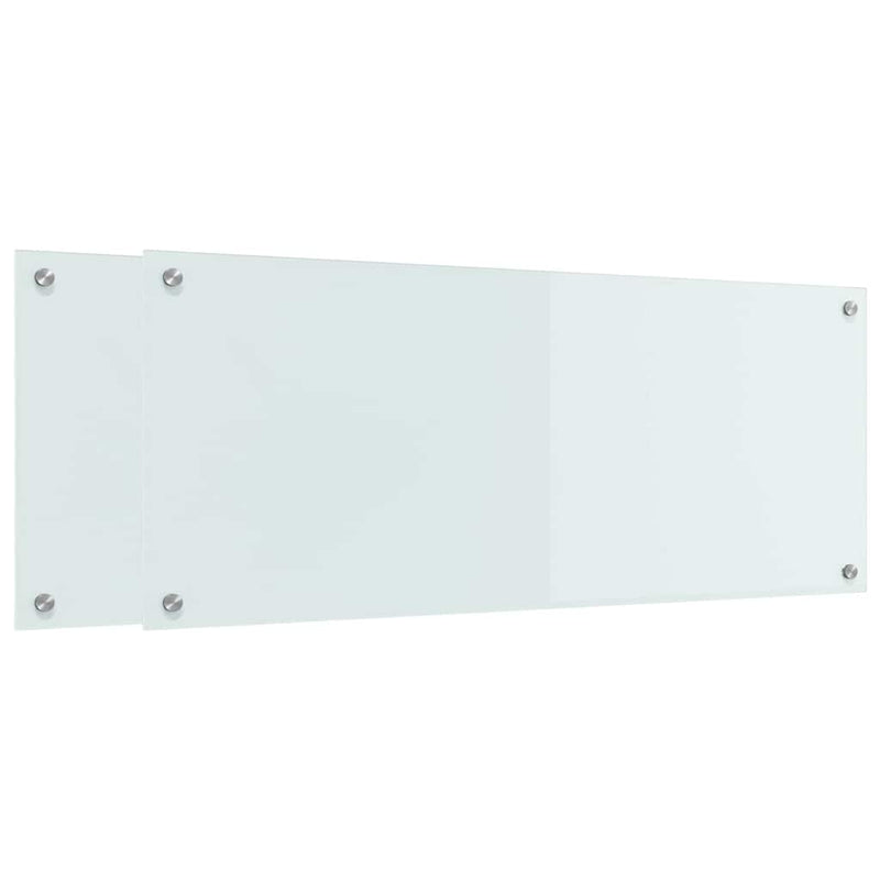 ギャラリービューアに画像をロードする, Vidaxl keuken achterwand 2 pcs wit 100 x 40 cm gehard glas
