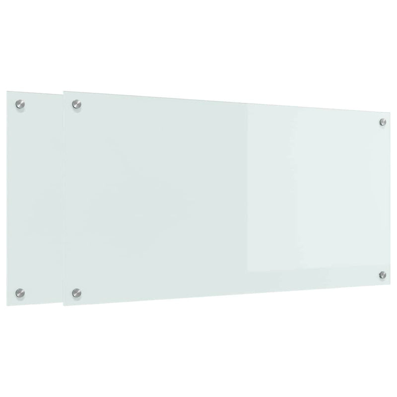 Afbeelding laden in galerijviewer, Vidaxl keuken achterwand 2 pcs wit 100 x 50 cm gehard glas
