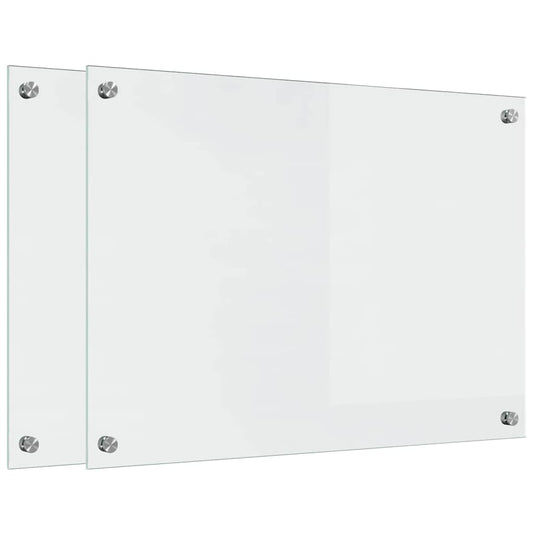 Vidaxl keuken achterwand 2 pcs doorzichtig 70 x 50 cm gehard glas
