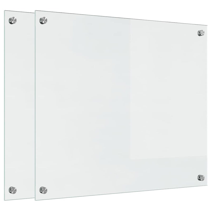 Afbeelding laden in galerijviewer, Vidaxl keuken achterwand 2 pcs doorzichtig 70 x 60 cm gehard glas
