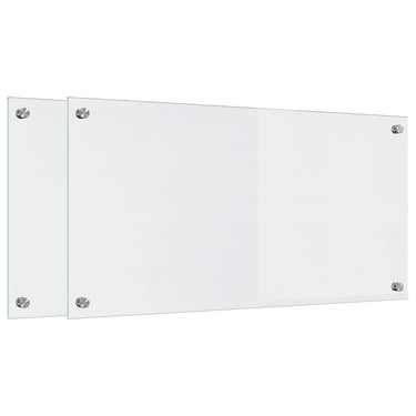 Vidaxl keuken achterwand 2 pcs doorzichtig 80 x 40 cm gehard glas