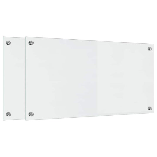 Vidaxl keuken achterwand 2 pcs doorzichtig 80 x 40 cm gehard glas