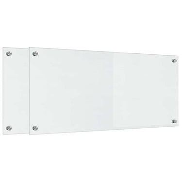 Vidaxl keuken achterwand 2 pcs doorzichtig 90 x 40 cm gehard glas