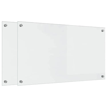 Vidaxl keuken achterwand 2 pcs doorzichtig 90 x 50 cm gehard glas