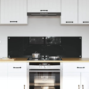 Vidaxl keuken achterwand 2 pcs zwart 70 x 40 cm gehard glas