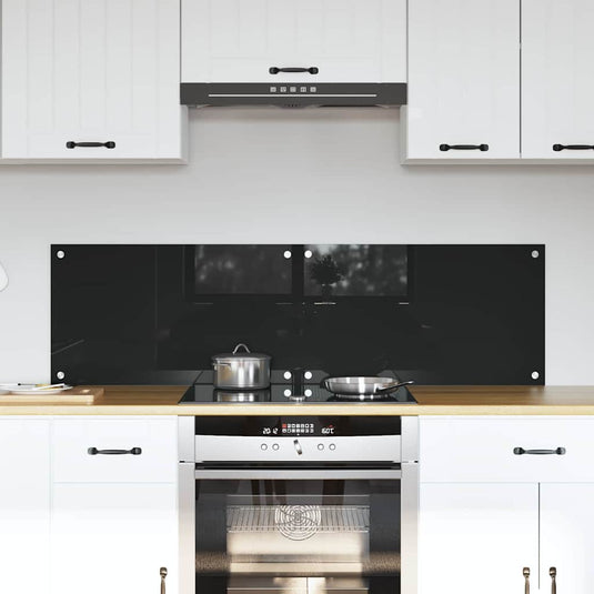 Vidaxl keuken achterwand 2 pcs zwart 70 x 40 cm gehard glas