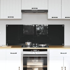 Vidaxl keuken achterwand 2 pcs zwart 70 x 50 cm gehard glas