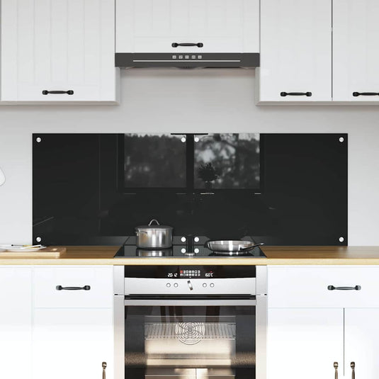 Vidaxl keuken achterwand 2 pcs zwart 70 x 50 cm gehard glas